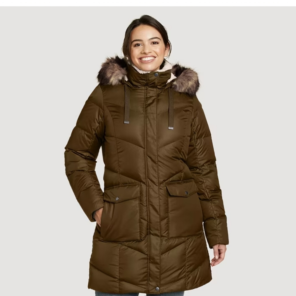 Women's Eddie Bauer Lodge Casadian Down Parka Jacket - Picture 2 of 9